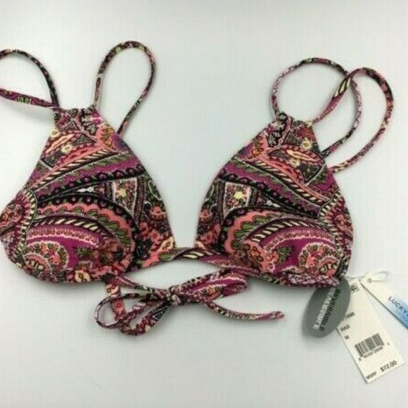 Lucky Brand Reversible Bikini Top Bottoms Two Piece Bikini Swimsuit M/L New - Picture 4 of 7